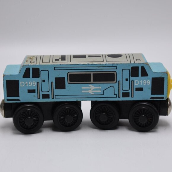 Thomas & Friends Wooden Railway 1997 Diesel D199 Spamcan Train Engine Blue - Picture 6 of 8